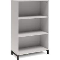 Office bogreol 1275x800x400mm lys grå med sort benramme