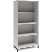 Office bogreol 1660x800x400mm lys grå med sort benramme