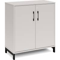 Office kontorskab 890x800mm lys grå med sort stel