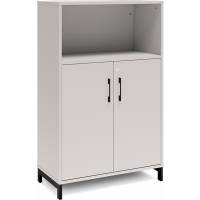 Office kontorskab 1275x800mm lys grå med sort stel