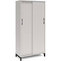 Office kontorskab med skydedør 1660x800mm lys grå med sort stel