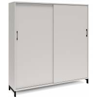 Office kontorskab med skyded&oslash;r 1660x1600mm lys gr&aring; med sort stel