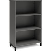 Office bogreol 1275x800x400mm antracit med sort benramme