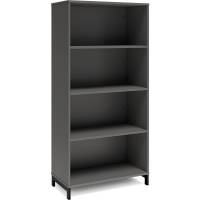 Office bogreol 1660x800x400mm antracit med sort benramme