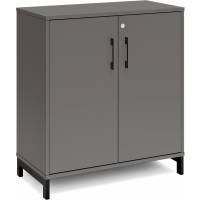 Office kontorskab 890x800mm antracit med sort stel