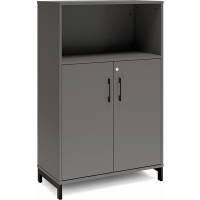 Office kontorskab 1275x800mm antracit med sort stel