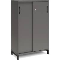 Office kontorskab med skydedør 1275x800mm antracit med sort stel