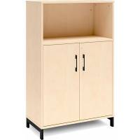 Office kontorskab 1275x800mm birk med sort stel