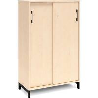 Office kontorskab med skyded&oslash;r 1275x800mm birk med sort stel