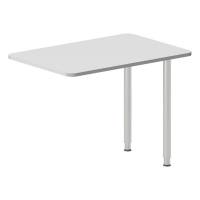 Office skrivebord tilbygning 100x60cm i lys grå med alugråt stel