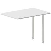 Office skrivebord tilbygning 100x60cm i lys grå med alugråt stel