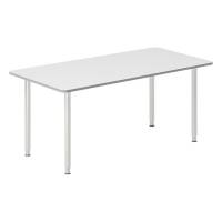 Office skrivebord 160x80cm lys grå laminat med alugråt stel