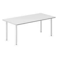 Office skrivebord 180x80cm lys grå laminat med alugråt stel