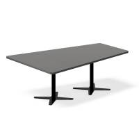 Office konferencebord trapezformet 200x142,5cm Antracit med sort stel