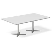 Office konferencebord rektangul&aelig;rt 200x120cm lysgr&aring; med alugr&aring;t stel