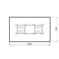 Office konferencebord rektangul&aelig;rt 200x120cm lysgr&aring; med hvid stel