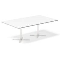 Office konferencebord rektangul&aelig;rt 200x120cm hvid med hvid stel