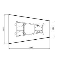 Office konferencebord trapezformet 200x142,5cm hvid med sort stel