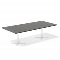 Office konferencebord 260x120cm antracit med hvidt stel