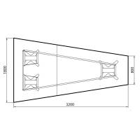 Office konferencebord trapezformet 320x180cm Lysgrå med sort stel