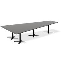 Office konferencebord trapezformet 380x199cm Antracit med sort stel