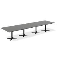 Office konferencebord 440x120cm antracit med sort stel