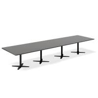 Office konferencebord 440x120cm antracit med sort stel