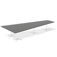 Office konferencebord trapezformet 440x217,5cm Antracit med hvidt stel