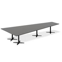 Office konferencebord trapezformet 440x217,5cm Antracit med sort stel