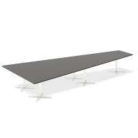 Office konferencebord trapezformet 500x236,5cm Antracit med hvidt stel