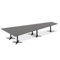 Office konferencebord trapezformet 500x236,5cm Antracit med sort stel