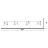 Office konferencebord rektangul&aelig;rt 500x120cm lysgr&aring; med hvid stel