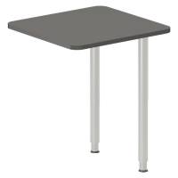 Office skrivebord tilbygning 60x60cm i antracit med alugråt stel
