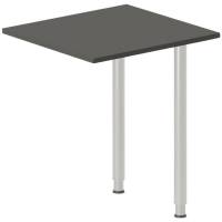 Office skrivebord tilbygning 60x60cm i antracit med alugr&aring;t stel