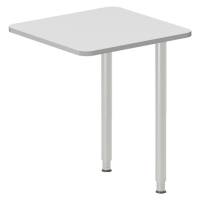 Office skrivebord tilbygning 60x60cm i lys grå med alugråt stel