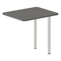 Office skrivebord tilbygning 80x60cm i antracit med alugråt stel