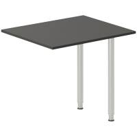 Office skrivebord tilbygning 80x60cm i antracit med alugr&aring;t stel