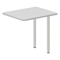 Office skrivebord tilbygning 80x60cm i lys grå med alugråt stel