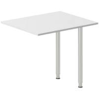 Office skrivebord tilbygning 80x60cm i lys gr&aring; med alugr&aring;t stel