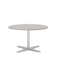 Amy cafebord &Oslash;90cm h:56,5cm lys gr&aring;, facetkant med alu stel