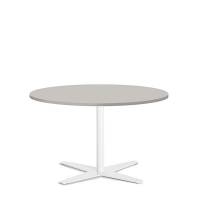 Amy cafebord &Oslash;90cm h:56,5cm lys gr&aring;, facetkant med hvidt stel