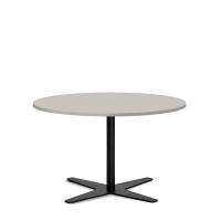Amy cafebord &Oslash;90cm h:56,5cm lys gr&aring;, facetkant med sort stel