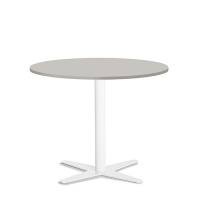 Amy cafebord &Oslash;90cm h:73,5cm gr&aring; bordplade med hvidt stel