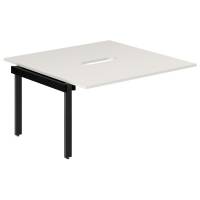 Studiebord tilbygningsmodul 140x70cm i hvid med sort stel