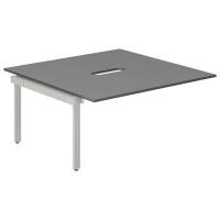 Studiebord tilbygningsmodul 160x80cm i antracit med alugråt stel