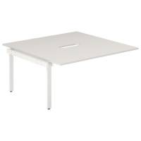 Studiebord tilbygningsmodul 160x80cm i hvid med hvidt stel