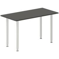 Office skrivebord tilbygning 120x60cm i antracit med alugr&aring;t stel