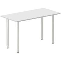 Office skrivebord tilbygning 120x60cm i lys gr&aring; med alugr&aring;t stel