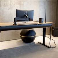 Kabelholder Halfpipe til bord, justerbar, sort
