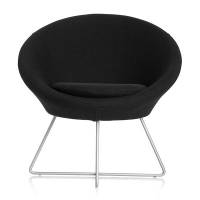 Paris loungestol med alugr&aring; ben og sort stof